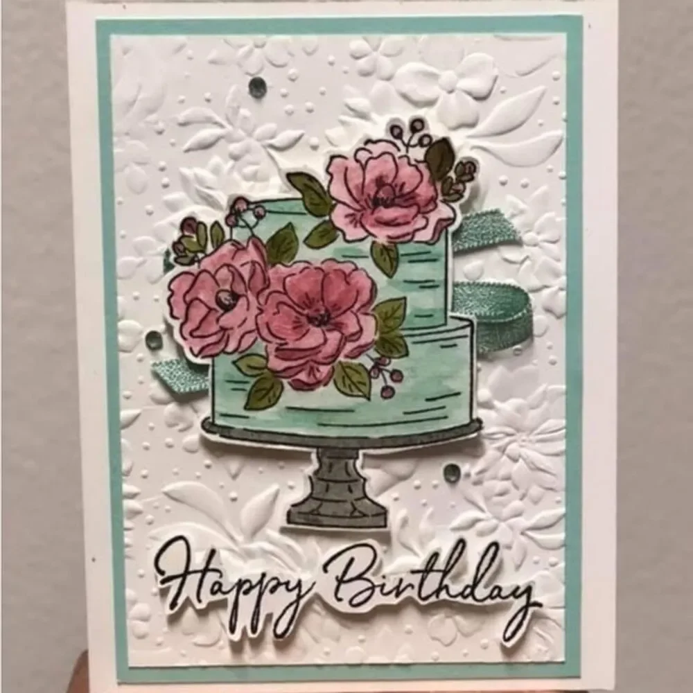 Stampin Up Retired Sale A Bration Happy Birthday Stamp Set Rubber Cling Cake